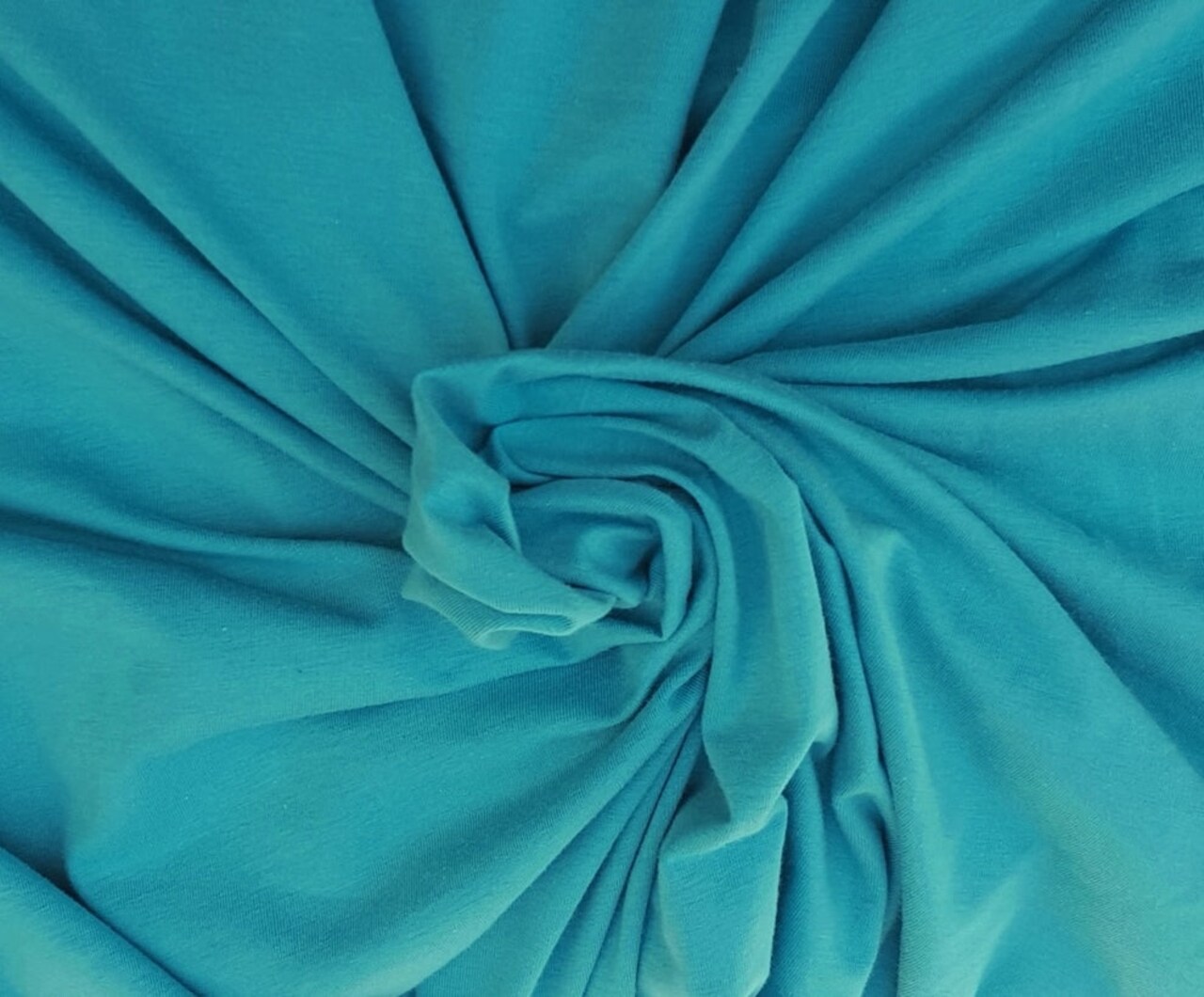 1 Yard Turquoise Organic Cotton Spandex Jersey Knit for Apparel